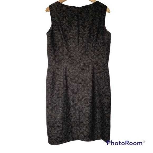 DAVID MEISTER BLACK/GREY TEXTURED AND LINED SHEATH DRESS, PRINCESS SEAMS, SZ 14 - Picture 12 of 12